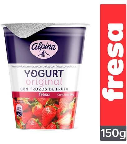 Yogurt Original Fresa Alpina Vaso 150g   