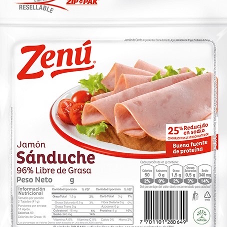 Jamón Sanduche Zenú 111g   