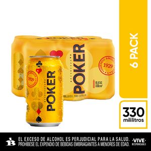 Cerveza Six Pack Poker Lata 330cm
