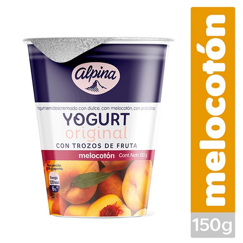 Yogurt Original Melocotón Alpina Vaso 150g