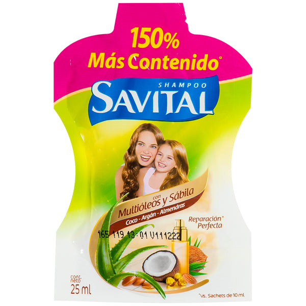 Shampoo Multióleos y Sábila Savital 25ml