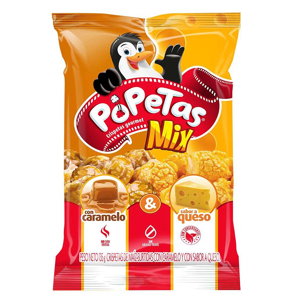 Popetas Mix Caramelo y Sabor a Queso 135g