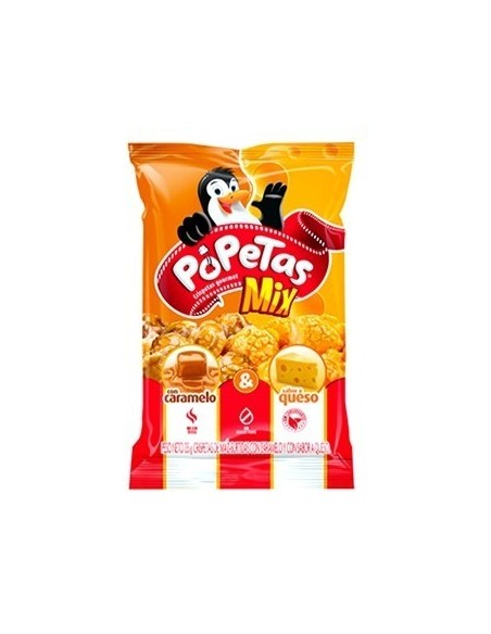 Popetas Mix Caramelo y Sabor a Queso 40g