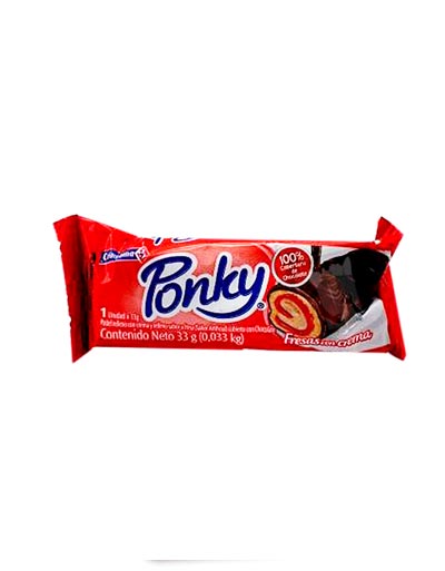 Ponky Fresas con crema 33g