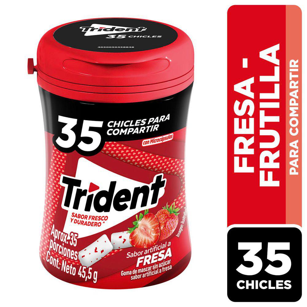 Chicle Trident Fresa x 35 unidades  45,5g