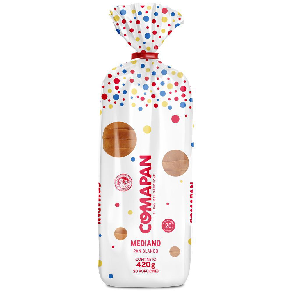 Pan Blanco Tajado Mediano Comapan 420g